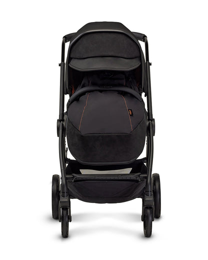 Lamborghini x Silver Cross Edition Reef Al Arancio Stroller & Carry Cot-Italian Leather Details-Height Adjustable Parent Handle Bar-Reversible & Flat Reclining Seat-High Gloss Polycarbonate Carry Cot-For 0 to 4Y (Upto 22 Kg)-Arancio