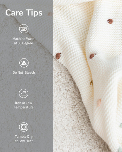 Pomme Cute Rainbow Knitted Ultra Soft Blanket-100% Cotton-Multicolor-For Infants