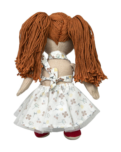 Pomme Daisy Floral Knitted Stuffed Doll-Easily Washable-Plush Cuddly Toy For Newborn