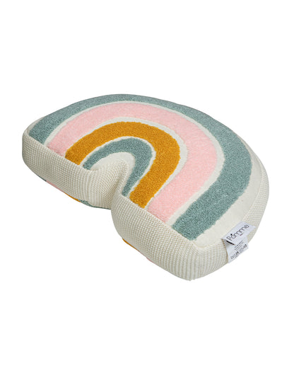 Pomme Knitted Rainbow Cushion-100% Cotton-Multicolor-For Infants