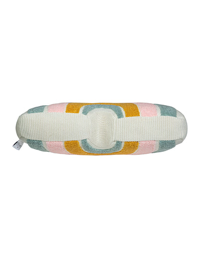 Pomme Knitted Rainbow Cushion-100% Cotton-Multicolor-For Infants