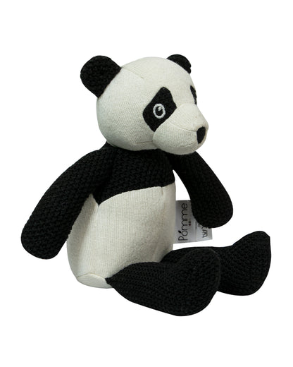 Pomme Panda Knitted Stuffed Soft Toy-Plush Cuddly Toy For Newborn