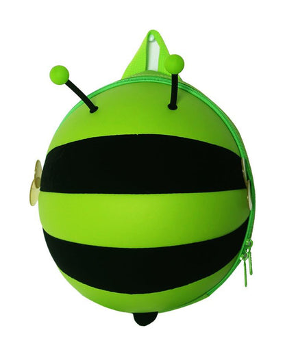 Very Peri Cute Buzzy Bee Face Backpack-Green-Adjustable Shoulder Straps-Preschool Nursery Travel Bag