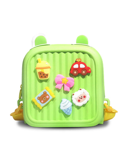Very Peri Cute Mickey Ears Backpack-Green-Adjustable Shoulder Straps-Preschool Nursery Travel Bag