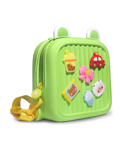 Very Peri Cute Mickey Ears Backpack-Green-Adjustable Shoulder Straps-Preschool Nursery Travel Bag