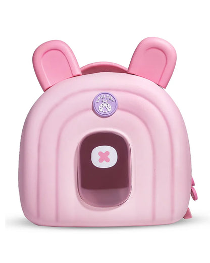 Very Peri Cute Bear Ears Backpack-Pink-Adjustable Shoulder Straps-Preschool Nursery Travel Bag