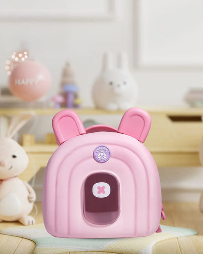 Very Peri Cute Bear Ears Backpack-Pink-Adjustable Shoulder Straps-Preschool Nursery Travel Bag