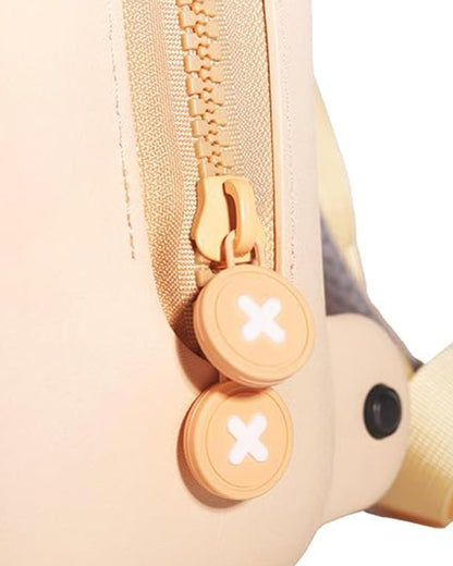 Very Peri Cute Bear Ears Backpack-Beige-Adjustable Shoulder Straps-Preschool Nursery Travel Bag