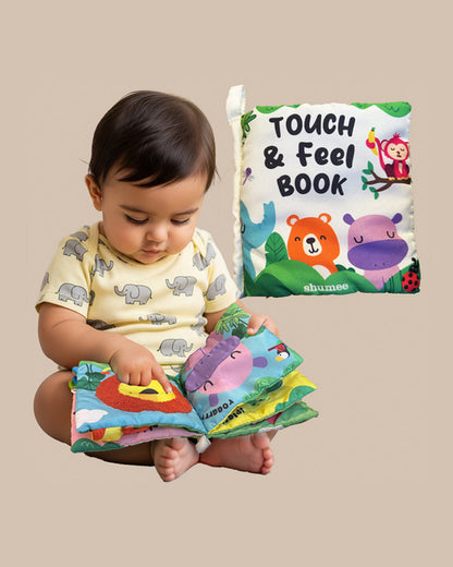 Shumee Touch & Feel Cloth Book-Interactive Sensory Book-Great For Tummy Time-Learning & Educational Toys For Newborn