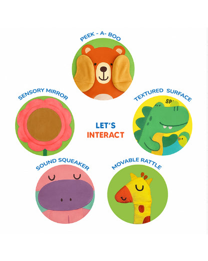 Shumee Touch & Feel Cloth Book-Interactive Sensory Book-Great For Tummy Time-Learning & Educational Toys For Newborn