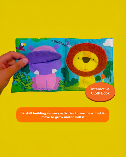 Shumee Touch & Feel Cloth Book-Interactive Sensory Book-Great For Tummy Time-Learning & Educational Toys For Newborn