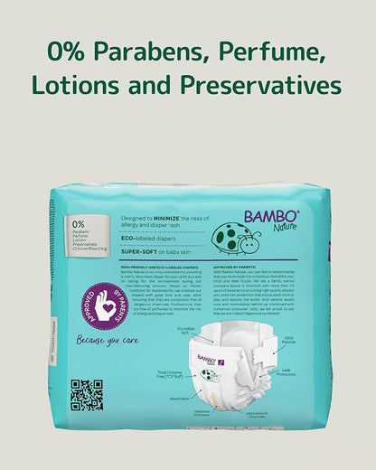 Bambo Nature Tape Diapers-Size 2, Small (3-6 Kg)-Chlorine Free-With Wetness Indicator-Dermatologically Tested