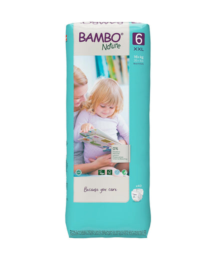 Bambo Nature Tape Diapers-Size 6, XXL (16 Kg+)-Chlorine Free-With Wetness Indicator-Dermatologically Tested
