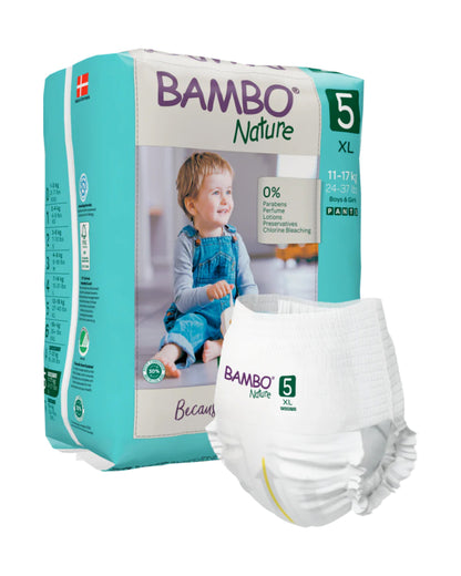 Bambo Nature Diaper Pants-Size 5, XL (11-17 Kg)-Chlorine Free-With Wetness Indicator-Dermatologically Tested