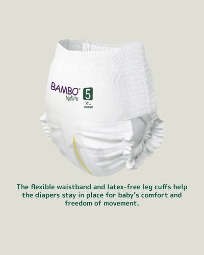 Bambo Nature Diaper Pants-Size 5, XL (11-17 Kg)-Chlorine Free-With Wetness Indicator-Dermatologically Tested