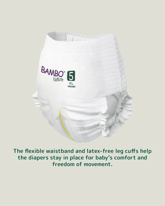 Bambo Nature Diaper Pants-Size 5, XL (11-17 Kg)-Chlorine Free-With Wetness Indicator-Dermatologically Tested