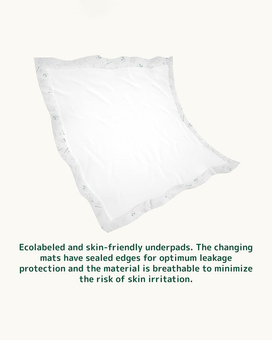 Bambo Nature Disposable Diaper Changing Mat-With 1000ml Absorbency-Dermatologically Tested-60x60cm