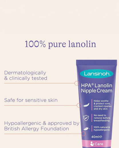 Lansinoh HPA Lanolin Nipple Cream-For Cracked, Dry & Sore Nipples-Breastfeeding Safe