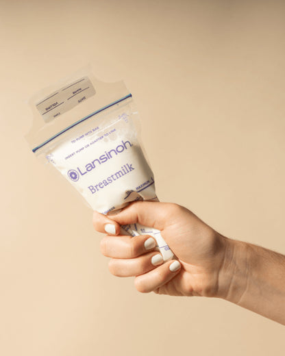 Lansinoh Breast Milk Transparent Storage Bags-Reinforced Double Zipper Seal For Safe Storage-Freezer Safe Pouches-With Measurement Markings-180 ml-Pack of 50