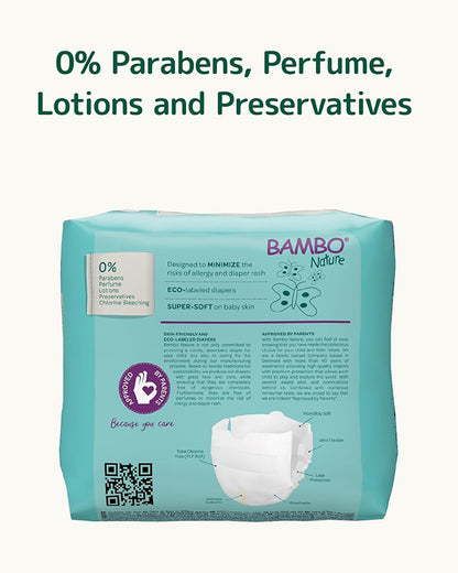 Bambo Nature Tape Diapers-Size 0, XXS (1-3 Kg)-Chlorine Free-With Wetness Indicator-Dermatologically Tested
