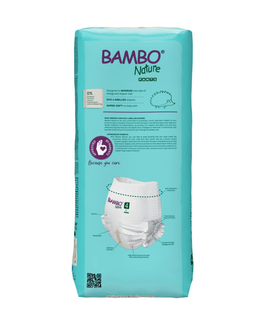 Bambo Nature Diaper Pants-Size 4, Large (7-12 Kg)-Chlorine Free-With Wetness Indicator-Dermatologically Tested