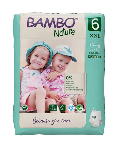 Bambo Nature Diaper Pants-Size 6, XXL (15 Kg+)-Chlorine Free-With Wetness Indicator-Dermatologically Tested