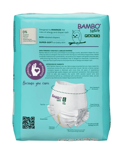 Bambo Nature Diaper Pants-Size 6, XXL (15 Kg+)-Chlorine Free-With Wetness Indicator-Dermatologically Tested