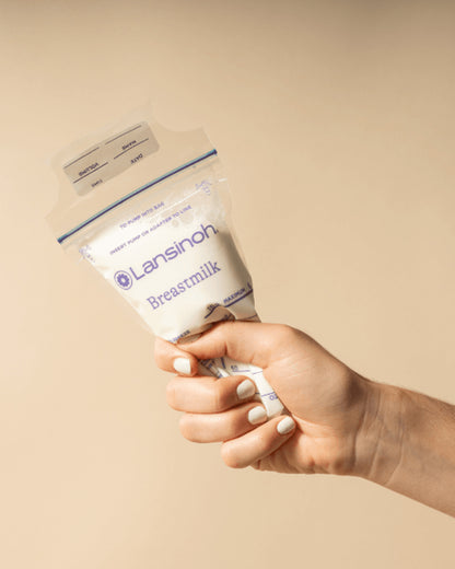 Lansinoh Breast Milk Transparent Storage Bags-Reinforced Double Zipper Seal For Safe Storage-Freezer Safe Pouches-With Measurement Markings-180 ml-Pack of 25