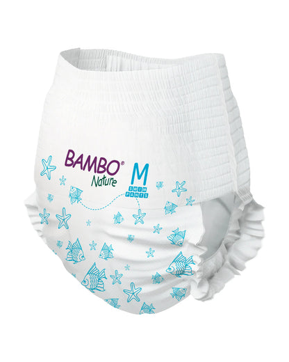 Bambo Nature Disposable Swim Diaper Pants-Medium (12 Kg+)-OEKO TEX Standard Certified-With Double Leak Barriers