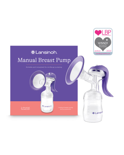 Lansinoh Manual Breast Pump With Dual Suction Mode-BPA Free-Convenient & Portable