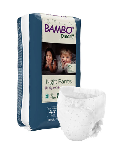 Bambo Nature Dreamy Night Pants-Medium (15-35 Kg)-Skin Friendly & Ultra Absorbent-Ultra Flexible Waistband-For 4 to 7Y
