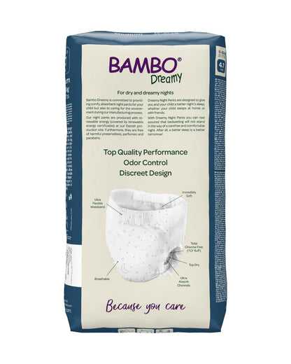 Bambo Nature Dreamy Night Pants-Medium (15-35 Kg)-Skin Friendly & Ultra Absorbent-Ultra Flexible Waistband-For 4 to 7Y