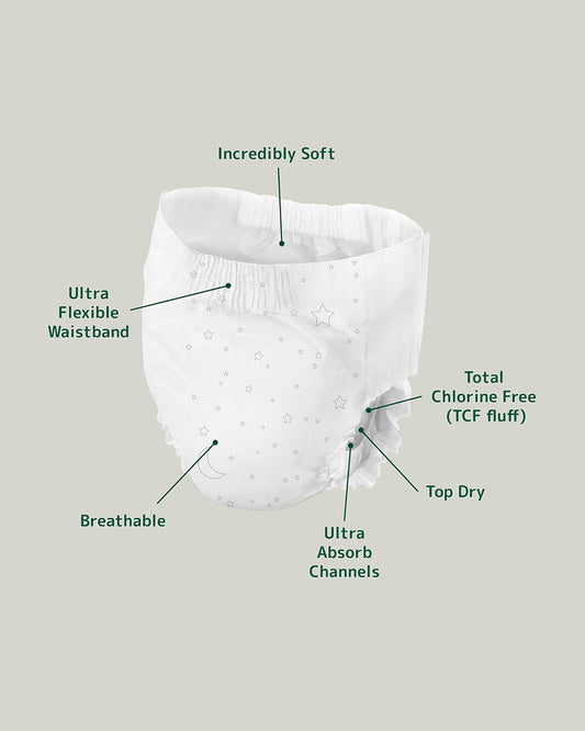 Bambo Nature Dreamy Night Pants-Large (35-50 Kg)-Skin Friendly & Ultra Absorbent-Ultra Flexible Waistband-For 8 to 15Y
