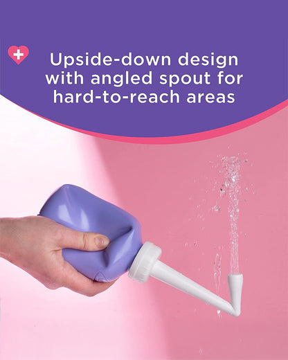 Lansinoh Post-Birth Perineal Wash Bottle-Angled Spout-Helps Cleanse Hard to reach Areas-with Travel Wash Pump