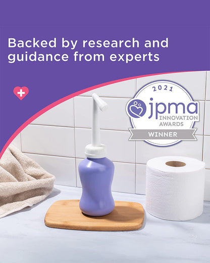 Lansinoh Post-Birth Perineal Wash Bottle-Angled Spout-Helps Cleanse Hard to reach Areas-with Travel Wash Pump