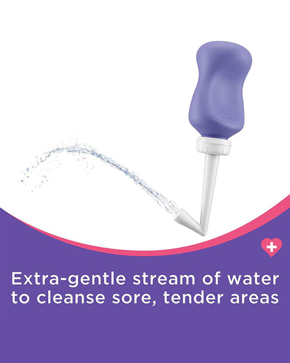 Lansinoh Post-Birth Perineal Wash Bottle-Angled Spout-Helps Cleanse Hard to reach Areas-with Travel Wash Pump