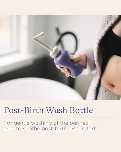 Lansinoh Post-Birth Perineal Wash Bottle-Angled Spout-Helps Cleanse Hard to reach Areas-with Travel Wash Pump