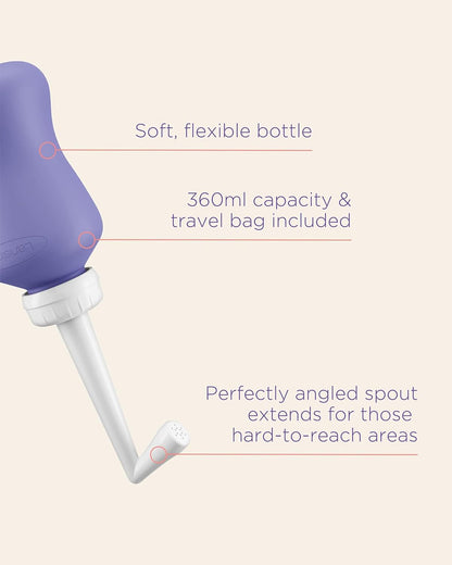 Lansinoh Post-Birth Perineal Wash Bottle-Angled Spout-Helps Cleanse Hard to reach Areas-with Travel Wash Pump