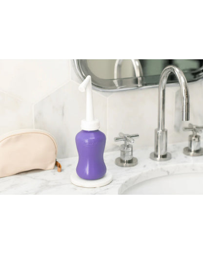 Lansinoh Post-Birth Perineal Wash Bottle-Angled Spout-Helps Cleanse Hard to reach Areas-with Travel Wash Pump