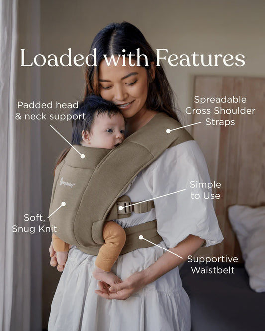 Ergobaby Embrace Baby Carrier-With 3 Carry Positions-Hip Healthy Certified-Breastfeeding Friendly-Cushioned Neck Support-For 0 to 18M (3.2 to 11.3 Kg)-Oxford Blue