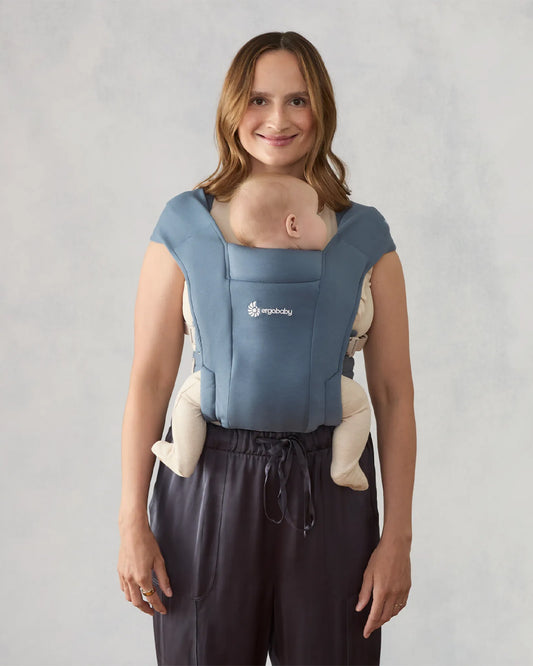 Ergobaby Embrace Baby Carrier-With 3 Carry Positions-Hip Healthy Certified-Breastfeeding Friendly-Cushioned Neck Support-For 0 to 12M (3.2 to 11.3 Kg)-Oxford Blue