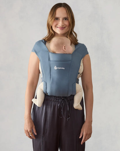 Ergobaby Embrace Baby Carrier-With 3 Carry Positions-Hip Healthy Certified-Breastfeeding Friendly-Cushioned Neck Support-For 0 to 12M (3.2 to 11.3 Kg)-Oxford Blue