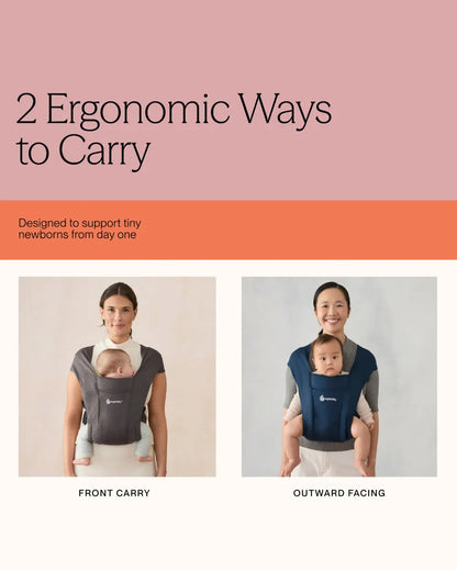 Ergobaby Embrace Baby Carrier-With 3 Carry Positions-Hip Healthy Certified-Breastfeeding Friendly-Cushioned Neck Support-For 0 to 12M (3.2 to 11.3 Kg)-Oxford Blue