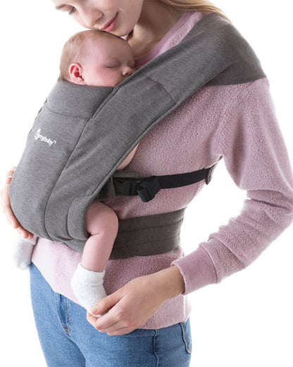 Ergobaby Embrace Baby Carrier-With 3 Carry Positions-Hip Healthy Certified-Breastfeeding Friendly-Cushioned Neck Support-For 0 to 18M (3.2 to 11.3 Kg)-Heather Grey