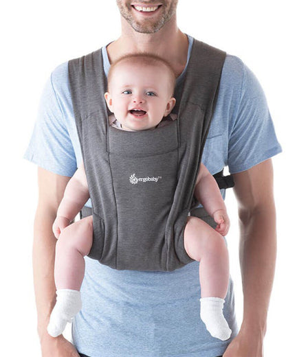 Ergobaby Embrace Baby Carrier-With 3 Carry Positions-Hip Healthy Certified-Breastfeeding Friendly-Cushioned Neck Support-For 0 to 18M (3.2 to 11.3 Kg)-Heather Grey