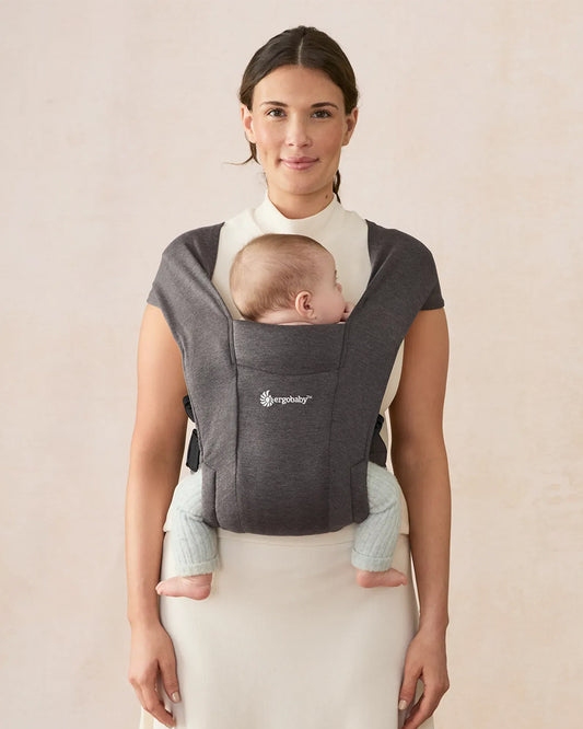 Ergobaby Embrace Baby Carrier-With 3 Carry Positions-Hip Healthy Certified-Breastfeeding Friendly-Cushioned Neck Support-For 0 to 12M (3.2 to 11.3 Kg)-Heather Grey