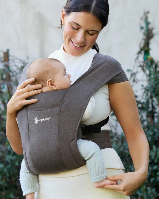 Ergobaby Embrace Baby Carrier-With 3 Carry Positions-Hip Healthy Certified-Breastfeeding Friendly-Cushioned Neck Support-For 0 to 12M (3.2 to 11.3 Kg)-Heather Grey