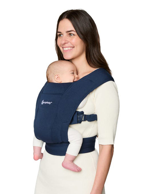 Ergobaby Embrace Baby Carrier-With 3 Carry Positions-Hip Healthy Certified-Breastfeeding Friendly-Cushioned Neck Support-For 0 to 18M (3.2 to 11.3 Kg)-Midnight Blue