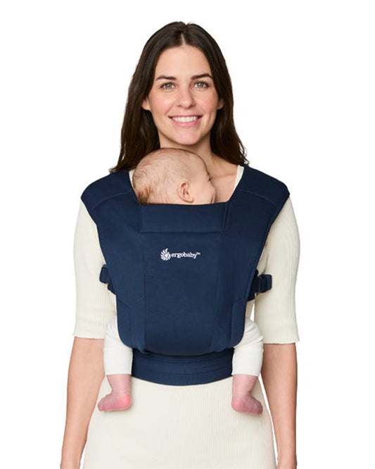 Ergobaby Embrace Baby Carrier-With 3 Carry Positions-Hip Healthy Certified-Breastfeeding Friendly-Cushioned Neck Support-For 0 to 18M (3.2 to 11.3 Kg)-Midnight Blue