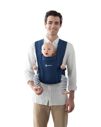 Ergobaby Embrace Baby Carrier-With 3 Carry Positions-Hip Healthy Certified-Breastfeeding Friendly-Cushioned Neck Support-For 0 to 18M (3.2 to 11.3 Kg)-Midnight Blue